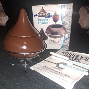 NIB-DARLING Dinner Party FUN! Ceramic Hersheys Dessert Fondue SET